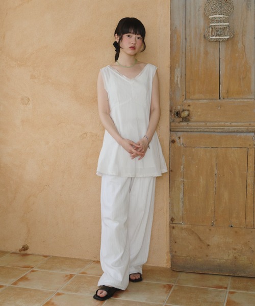 GIUNON（ジウノン）の「back frill drawstring pants / バックフリルドロストパンツ（その他パンツ・レディース・ホワイト/ブラック/グレー/ブルーグレー・0/1）」の16枚目の写真
