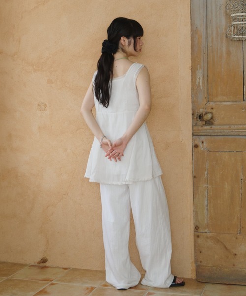 GIUNON（ジウノン）の「back frill drawstring pants / バックフリルドロストパンツ（その他パンツ・レディース・ホワイト/ブラック/グレー/ブルーグレー・0/1）」の15枚目の写真