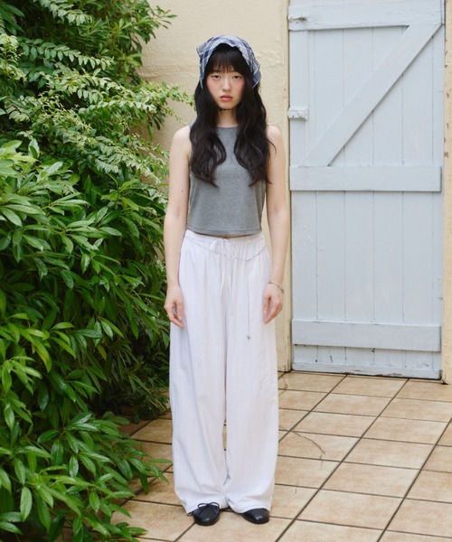 GIUNON（ジウノン）の「back frill drawstring pants / バックフリルドロストパンツ（その他パンツ・レディース・ホワイト/ブラック/グレー/ブルーグレー・0/1）」の5枚目の写真