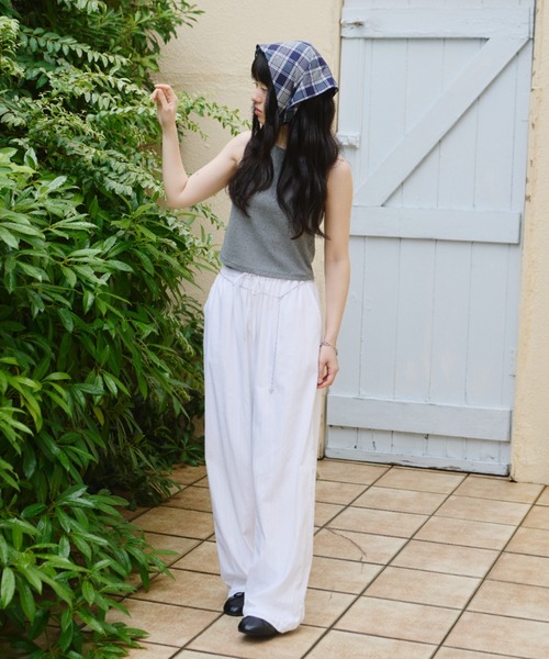 GIUNON（ジウノン）の「back frill drawstring pants / バックフリルドロストパンツ（その他パンツ・レディース・ホワイト/ブラック/グレー/ブルーグレー・0/1）」の6枚目の写真