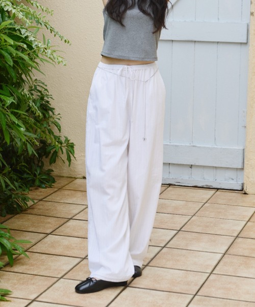 GIUNON（ジウノン）の「back frill drawstring pants / バックフリルドロストパンツ（その他パンツ・レディース・ホワイト/ブラック/グレー/ブルーグレー・0/1）」の7枚目の写真