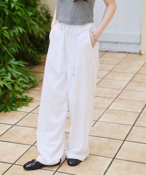 GIUNON（ジウノン）の「back frill drawstring pants / バックフリルドロストパンツ（その他パンツ・レディース・ホワイト/ブラック/グレー/ブルーグレー・0/1）」の10枚目の写真