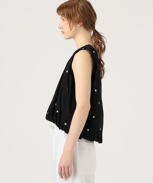 ne Quittez pas BLACK POPLIN ORGANZEシャツ 別注】ne Quittez pas BLACK POPLIN ORGANZEシャツ