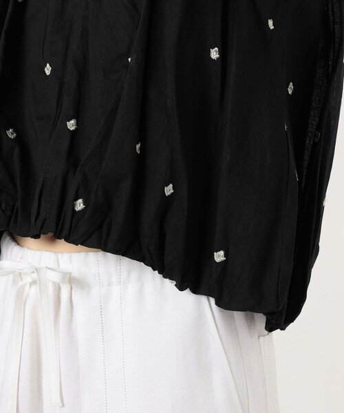 別注】ne Quittez pas BLACK DOUBLE ORGANZA トップス（シャツ