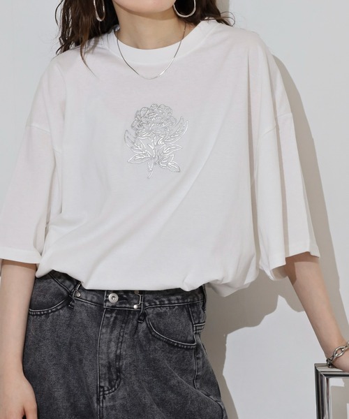 __gram.(スペースグラム)の「刺繍&プリントデザインコットンTシャツ(Tシャツ/カットソー・メンズ・ホワイト系その他3/ブラック系その他4/ブラック系その他6/ホワイト系その他4/ブラック系その他5/ブラック系その他2/ホワイト系その他5/ホワイト系その他6/ホワイト系その他/ブラック系その他/ブラック/ホワイト/ブラック系その他3/ホワイト系その他2/グレー系その他/グレー系その他2・M/L)」の3枚目の写真
