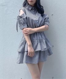 ティアードシャツワンピース