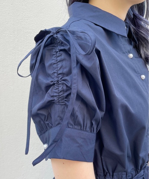 abc une face(アーベーセーアンフェイス)の「ティアードシャツワンピース(ワンピース・レディース・ブラック系その他/ブルー系その他/ブラック系その他2/ネイビー・FREE)」の7枚目の写真