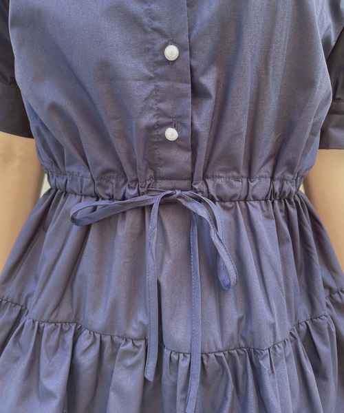 abc une face(アーベーセーアンフェイス)の「ティアードシャツワンピース(ワンピース・レディース・ブラック系その他/ブルー系その他/ブラック系その他2/ネイビー・FREE)」の5枚目の写真