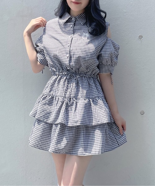 abc une face(アーベーセーアンフェイス)の「ティアードシャツワンピース(ワンピース・レディース・ブラック系その他/ブルー系その他/ブラック系その他2/ネイビー・FREE)」の17枚目の写真