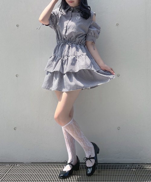 abc une face(アーベーセーアンフェイス)の「ティアードシャツワンピース(ワンピース・レディース・ブラック系その他/ブルー系その他/ブラック系その他2/ネイビー・FREE)」の19枚目の写真