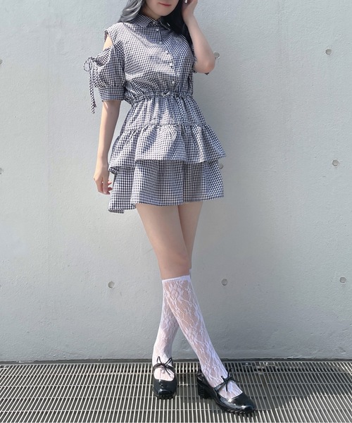 abc une face(アーベーセーアンフェイス)の「ティアードシャツワンピース(ワンピース・レディース・ブラック系その他/ブルー系その他/ブラック系その他2/ネイビー・FREE)」の20枚目の写真