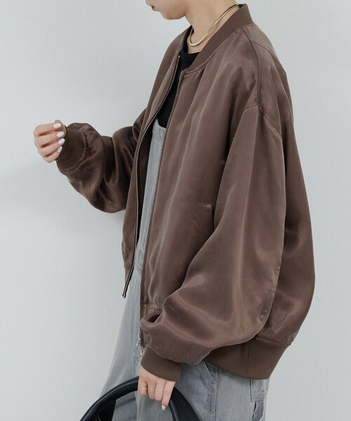 GALLARDAGALANTE(ガリャルダガランテ)の「キュプラサテンブルゾン(ベスト・レディース・ブラック/カーキ/ブラウン・FREE)」の16枚目の写真