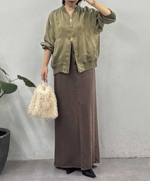 GALLARDAGALANTE(ガリャルダガランテ)の「キュプラサテンブルゾン(ベスト・レディース・ブラック/カーキ/ブラウン・FREE)」の6枚目の写真