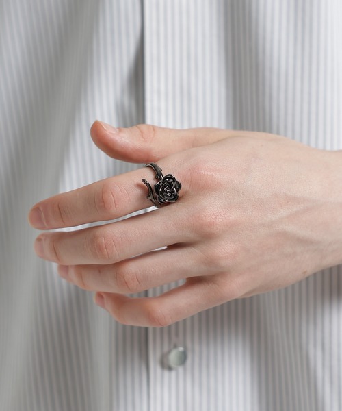 HARE(ハレ)の「【MADE IN JAPAN】GRACE ROSE RING(HARE)(リング・メンズ・シルバー/シルバー系その他/ブラック・FREE)」の14枚目の写真