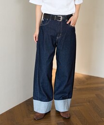 SOMETHING × FREAK'S STORE/サムシング 別注 BACK SLIT LOOSE STRAIGHT/バックスリットルーズストレート/ストレートデニム