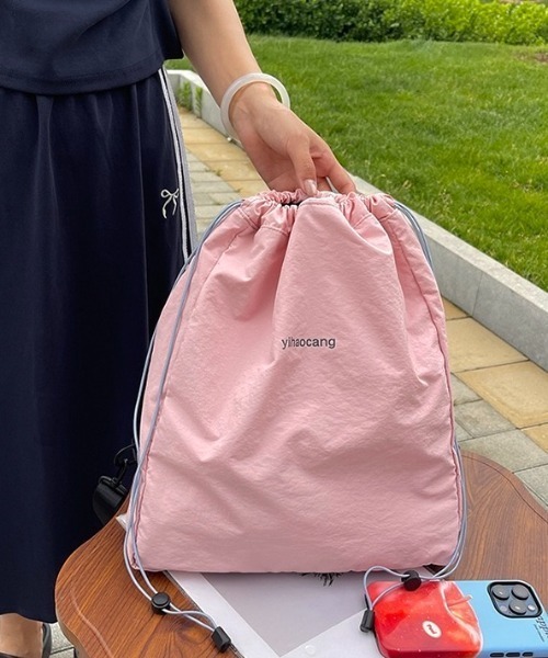 セール】ワンポイント入り巾着ナップサック（バックパック/リュック