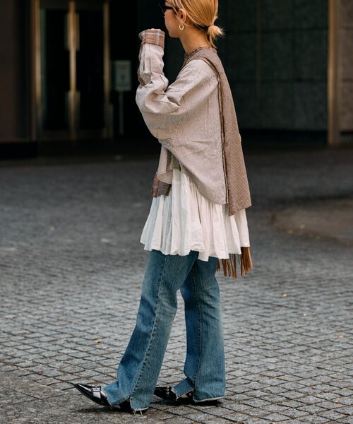 etsinta（エシンタ）の「etsintaリメイクオーバーシャツ（シャツ/ブラウス・レディース・ネイビー/ブラウン/ピンク・ONE SIZE）」の11枚目の写真