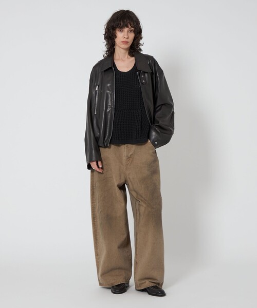 ASTRAET(アストラット)の「<ASTRAET>3G アゼ ノースリーブニット(ニット/セーター・レディース・ブラック/オフホワイト・FREE)」の3枚目の写真