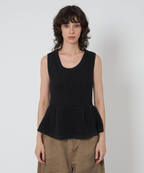 ASTRAET(アストラット)の「<ASTRAET>3G アゼ ノースリーブニット(ニット/セーター・レディース・ブラック/オフホワイト・FREE)」の22枚目の写真