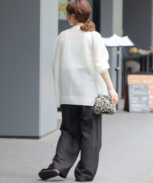 JOURNAL STANDARD relume（ジャーナルスタンダード　レリューム）の「《追加》メッシュカーディガン（カーディガン/ボレロ・レディース・ホワイト/ブラック/カーキ・FREE）」の7枚目の写真