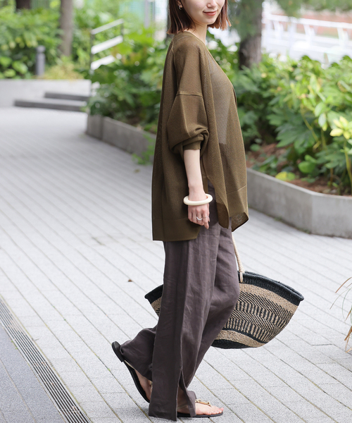 JOURNAL STANDARD relume（ジャーナルスタンダード　レリューム）の「《追加》メッシュカーディガン（カーディガン/ボレロ・レディース・ホワイト/ブラック/カーキ・FREE）」の13枚目の写真