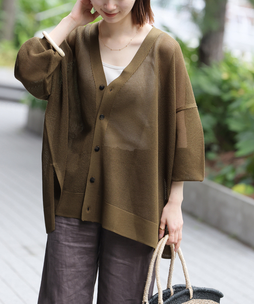 JOURNAL STANDARD relume（ジャーナルスタンダード　レリューム）の「《追加》メッシュカーディガン（カーディガン/ボレロ・レディース・ホワイト/ブラック/カーキ・FREE）」の15枚目の写真