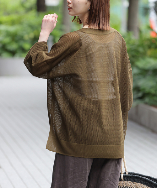 JOURNAL STANDARD relume（ジャーナルスタンダード　レリューム）の「《追加》メッシュカーディガン（カーディガン/ボレロ・レディース・ホワイト/ブラック/カーキ・FREE）」の18枚目の写真
