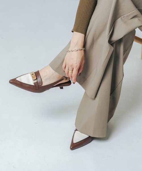 EVOL（イーボル）の「【ふかふか・クッション入り】バックル3.5cmバックバンドパンプス IZ5828（パンプス・レディース・ブラック/ブラウン/ベージュ・23.0cm/22.5cm/22.0cm/25.0cm/24.5cm/24.0cm/23.5cm）」の9枚目の写真