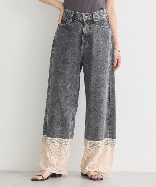 earth music&ecology（アースミュージックアンドエコロジー）の「裾レースデニムパンツ（デニムパンツ・レディース・ブラック・S/M）」の18枚目の写真