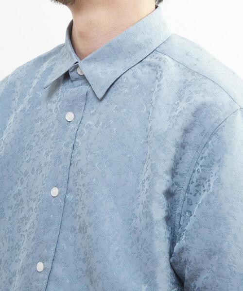 MEN'S MELROSE（メンズメルローズ）の「ボタニカルジャガード / 半袖レギュラーカラーシャツ（シャツ/ブラウス・メンズ・グリーン/ブルー・2/4/3）」の6枚目の写真