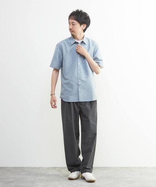 MEN'S MELROSE（メンズメルローズ）の「ボタニカルジャガード / 半袖レギュラーカラーシャツ（シャツ/ブラウス・メンズ・グリーン/ブルー・2/4/3）」の14枚目の写真