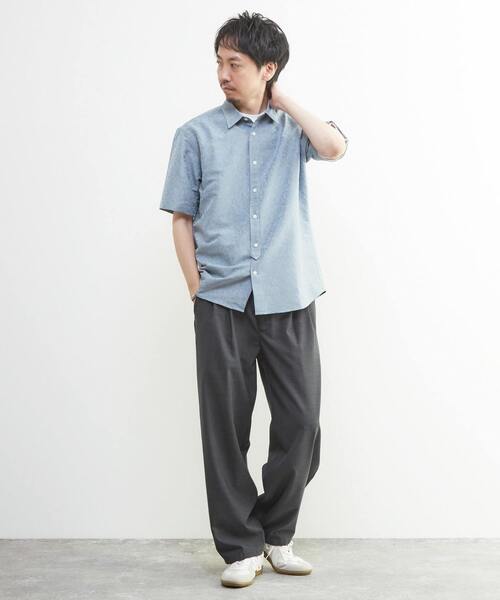 MEN'S MELROSE（メンズメルローズ）の「ボタニカルジャガード / 半袖レギュラーカラーシャツ（シャツ/ブラウス・メンズ・グリーン/ブルー・2/4/3）」の15枚目の写真