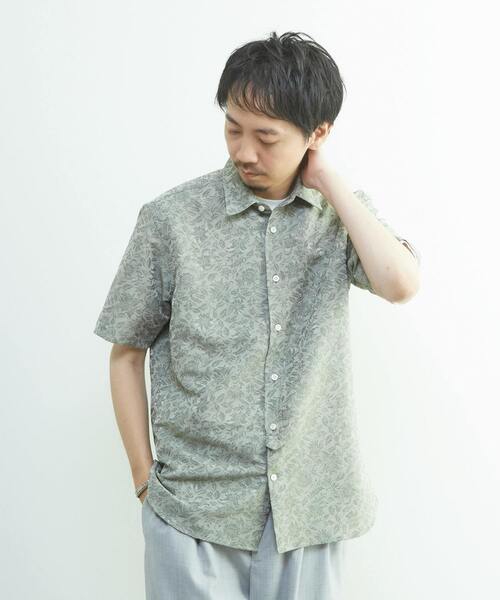 MEN'S MELROSE（メンズメルローズ）の「ボタニカルジャガード / 半袖レギュラーカラーシャツ（シャツ/ブラウス・メンズ・グリーン/ブルー・2/4/3）」の17枚目の写真