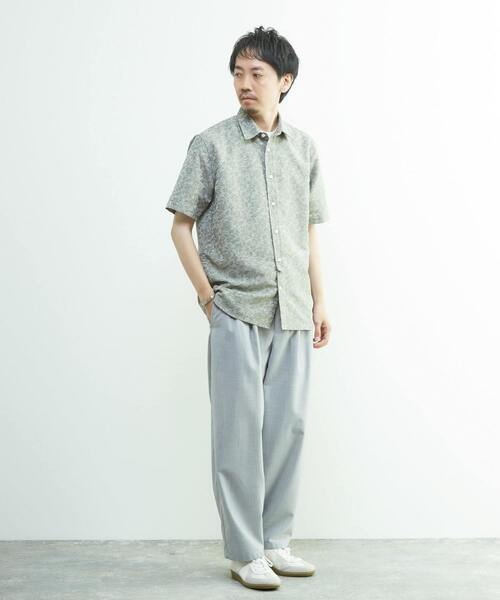 MEN'S MELROSE（メンズメルローズ）の「ボタニカルジャガード / 半袖レギュラーカラーシャツ（シャツ/ブラウス・メンズ・グリーン/ブルー・2/4/3）」の18枚目の写真