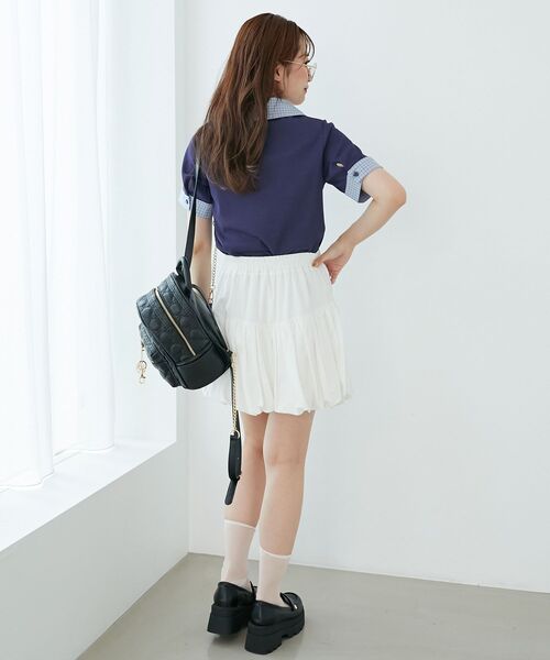 MAJESTIC LEGON（マジェスティックレゴン）の「シャツドッキングカットトップス（Tシャツ/カットソー・レディース・グレー系その他/ブルー系その他4/ブラック系その他/ネイビー・MEDIUM）」の13枚目の写真