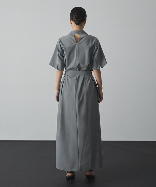 UNITED TOKYO(ユナイテッドトウキョウ)の「【残りわずか!】《2way》Cargo Belted Shirt Dress|細見え/ウォッシャブル/ストレッチ/オケージョン/接触冷感/超軽量/半袖/秋服(ワンピース・レディース・グレー/ブラック・1/2)」の19枚目の写真