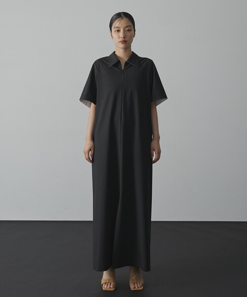 UNITED TOKYO(ユナイテッドトウキョウ)の「【残りわずか!】《2way》Cargo Belted Shirt Dress|細見え/ウォッシャブル/ストレッチ/オケージョン/接触冷感/超軽量/半袖/秋服(ワンピース・レディース・グレー/ブラック・1/2)」の15枚目の写真