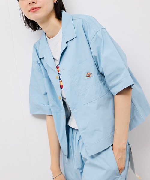 Dickies】コットンダンプクロップドシャツ（シャツ/ブラウス