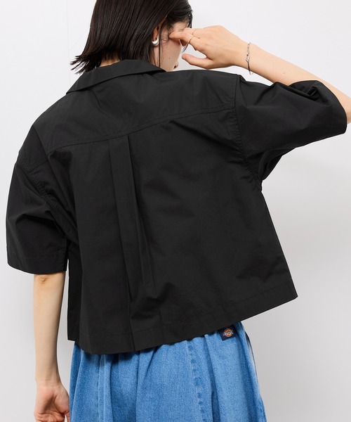 Dickies（ディッキーズ）の「【Dickies】コットンダンプクロップドシャツ（シャツ/ブラウス・レディース・サックスブルー/ホワイト系その他5/ブラック・38）」の11枚目の写真