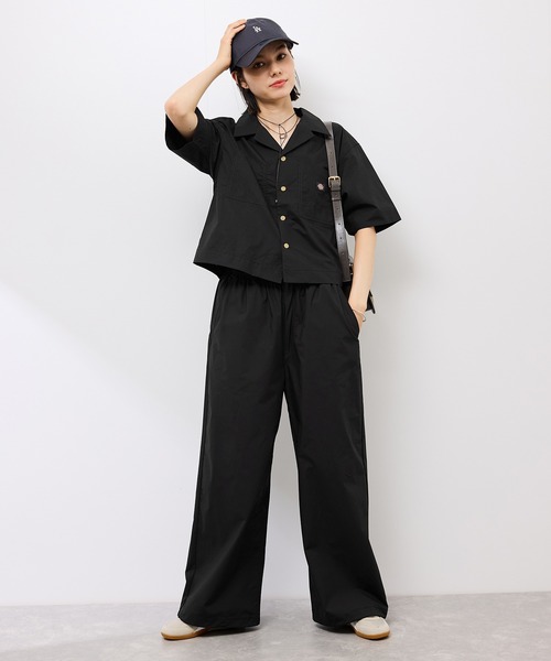 Dickies（ディッキーズ）の「【Dickies】コットンダンプクロップドシャツ（シャツ/ブラウス・レディース・サックスブルー/ホワイト系その他5/ブラック・38）」の13枚目の写真