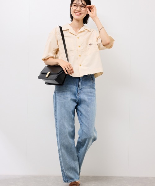 Dickies（ディッキーズ）の「【Dickies】コットンダンプクロップドシャツ（シャツ/ブラウス・レディース・サックスブルー/ホワイト系その他5/ブラック・38）」の18枚目の写真