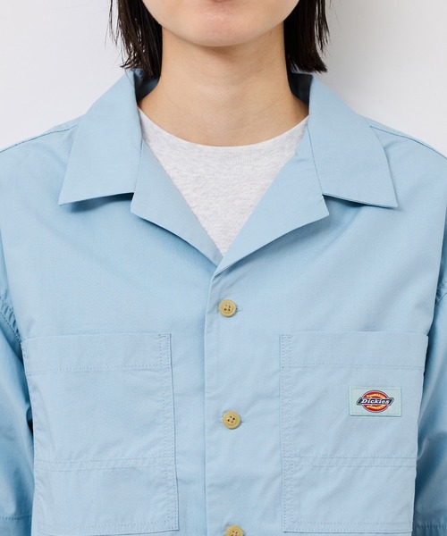 ブラウス シャツ 「Dickies」コットンダンプクロップドシャツ レディース Dickies ブラウス シャツ 「Dickies」コットンダンプクロップド