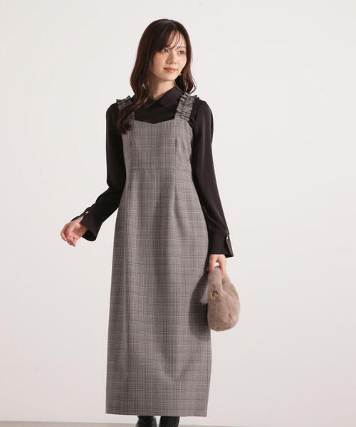 PROPORTION BODY DRESSING（プロポーションボディドレッシング）の「フリルショルダーワンピース / 1215240802（ワンピース・レディース・ブラウン/ブラック/ブラック系その他・P/S/MEDIUM/SMALL）」の19枚目の写真