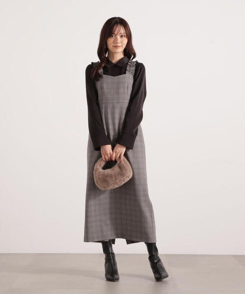 PROPORTION BODY DRESSING（プロポーションボディドレッシング）の「フリルショルダーワンピース / 1215240802（ワンピース・レディース・ブラウン/ブラック/ブラック系その他・P/S/MEDIUM/SMALL）」の22枚目の写真