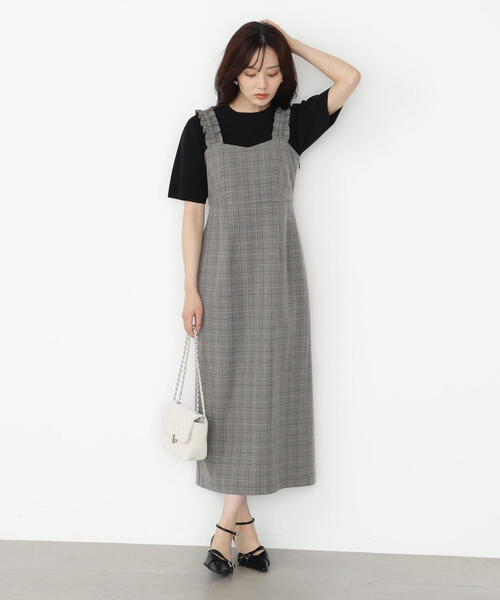 PROPORTION BODY DRESSING（プロポーションボディドレッシング）の「フリルショルダーワンピース / 1215240802（ワンピース・レディース・ブラウン/ブラック/ブラック系その他・P/S/MEDIUM/SMALL）」の3枚目の写真