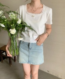 Miniministore（ミニミニストア）の「スクエアネック サマーニット トップス（ニット/セーター・レディース）」