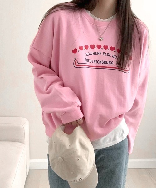 セール】ハートプリントスウェット トレーナー（スウェット