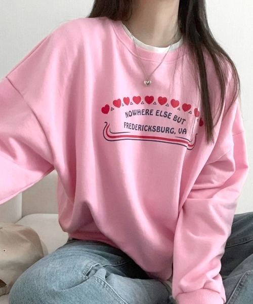 セール】ハートプリントスウェット トレーナー（スウェット）｜Riff