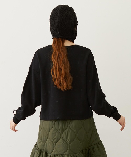 MILKFED.(ミルクフェド)の「EMBROIDERY SWEAT JACKET(スウェット・レディース・オフホワイト/ライトブルー/ブラック・ONE SIZE)」の4枚目の写真