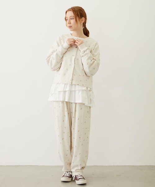 MILKFED.(ミルクフェド)の「EMBROIDERY SWEAT JACKET(スウェット・レディース・オフホワイト/ライトブルー/ブラック・ONE SIZE)」の12枚目の写真